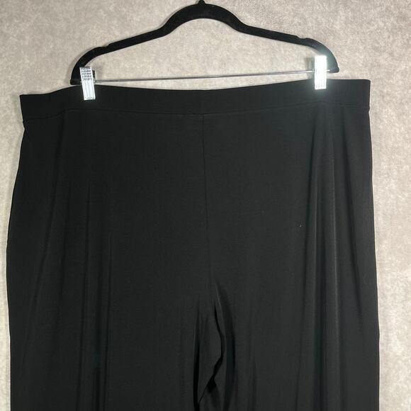 Susan Graver Essentials Pants Women 2X Black Trousers Straight Ankle Travel Work - Picture 4 of 10